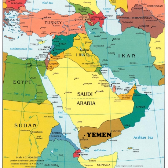 MAP OF YEMEN/ LOCATION WOULD BE VERY BENEFICIAL TO SAUDI ARABIA AND IRAN