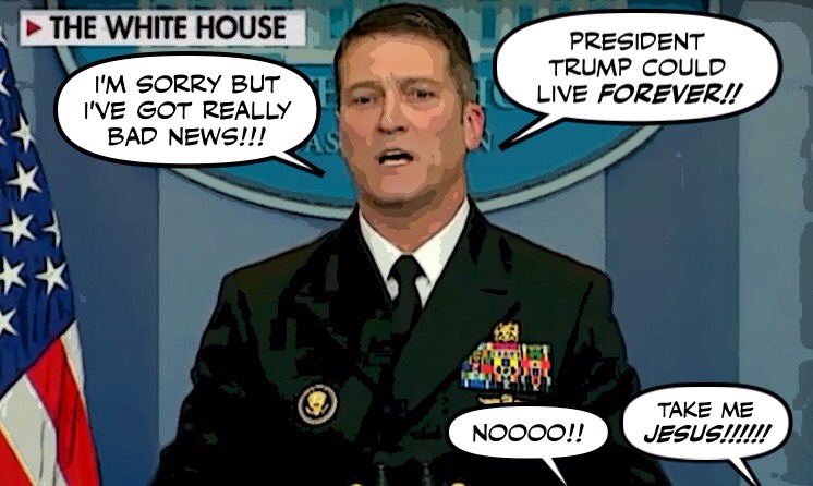 Image result for cartoon of ronny jackson md